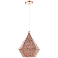 Aberdeen 13 3/4" Wide Rose Gold Diamond-Shaped Modern Pendant Light