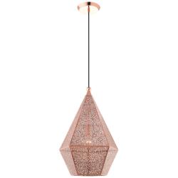 Aberdeen 14 1/2" Wide Rose Gold Diamond-Shaped Pendant Light