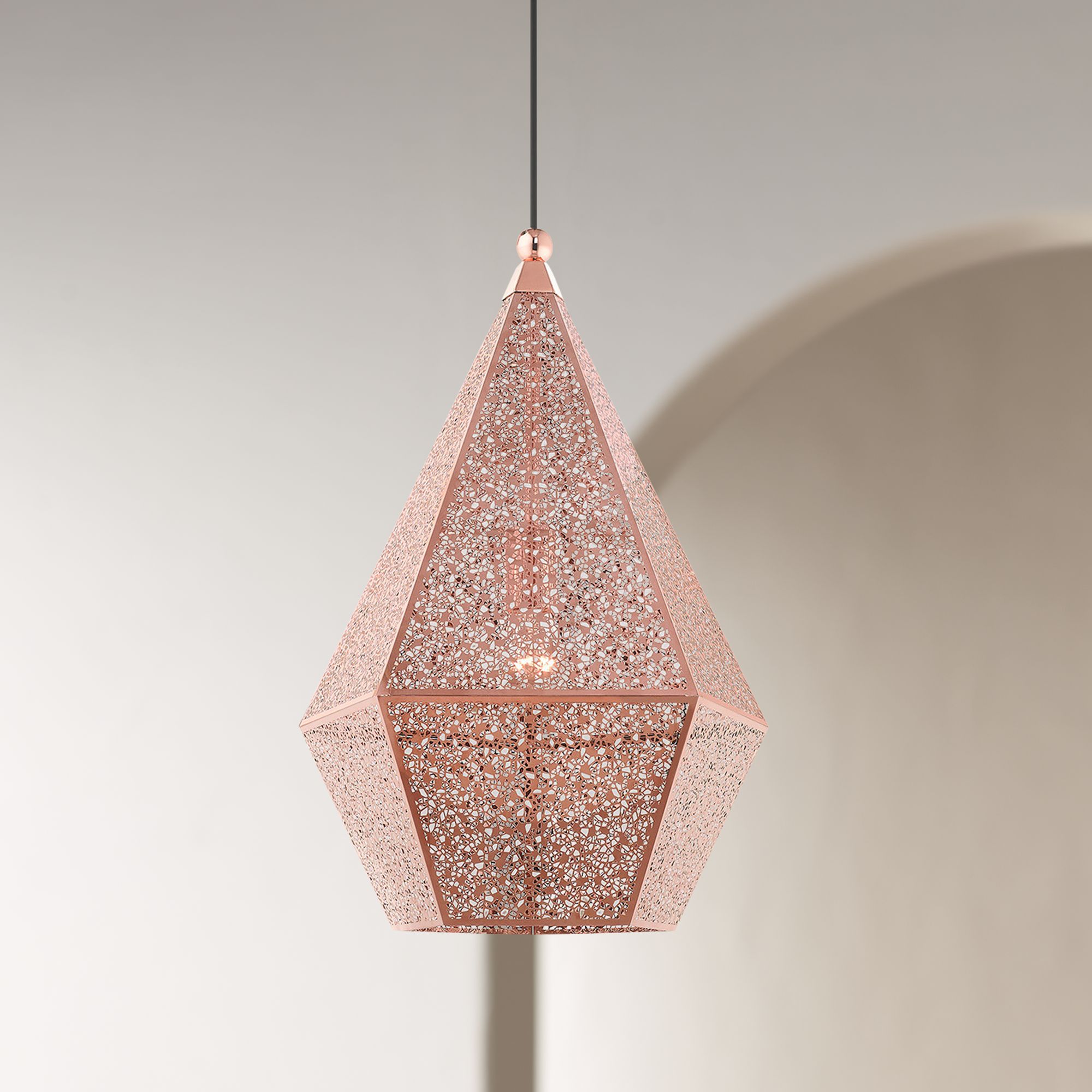 rose gold geometric lampshade