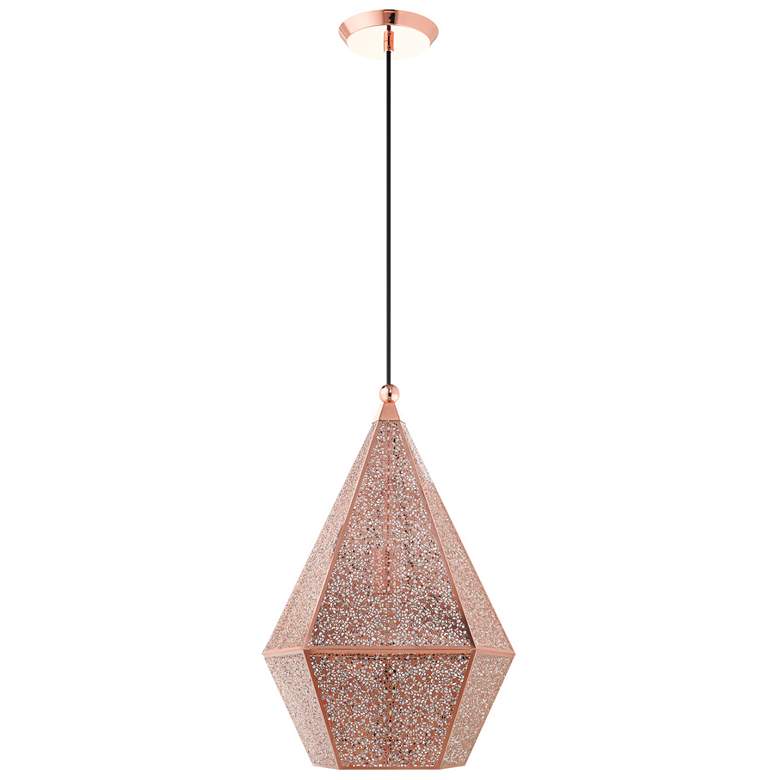 Image 3 Aberdeen 14 1/2 inch Wide Rose Gold Diamond-Shaped Pendant Light more views