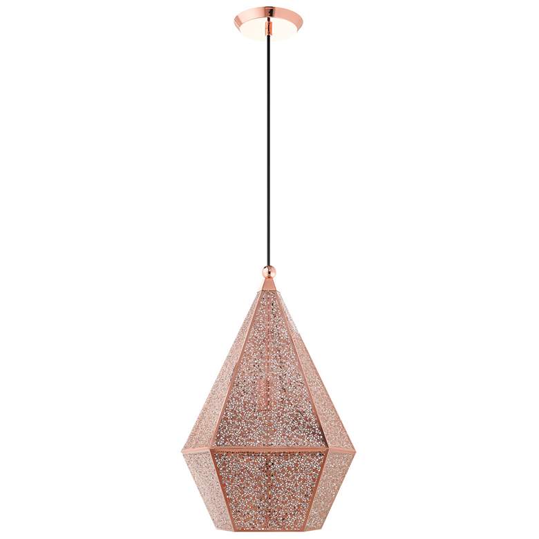 Image 3 Aberdeen 14 1/2" Wide Rose Gold Diamond-Shaped Pendant Light more views