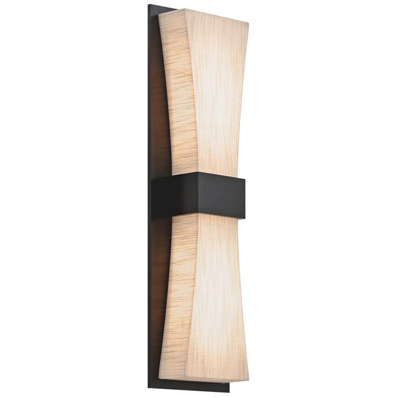 Image 1 Aberdeen 19" High Espresso LED Wall Sconce with Jute Shade