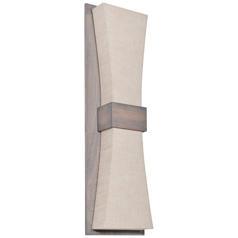 Image 1 Aberdeen 19" High Weather Gray LED Wall Sconce w/ Jute Shade