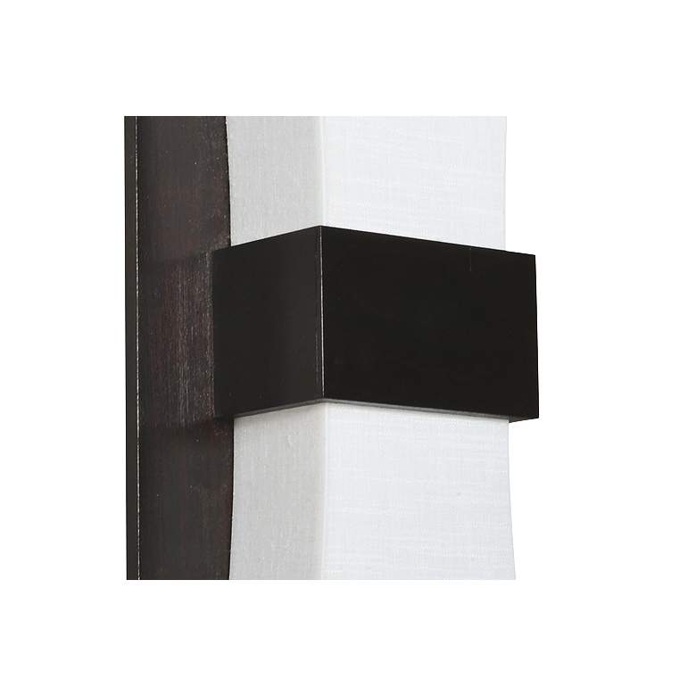 Image 2 Aberdeen 19"H Espresso LED Wall Sconce w/ Linen White Shade more views
