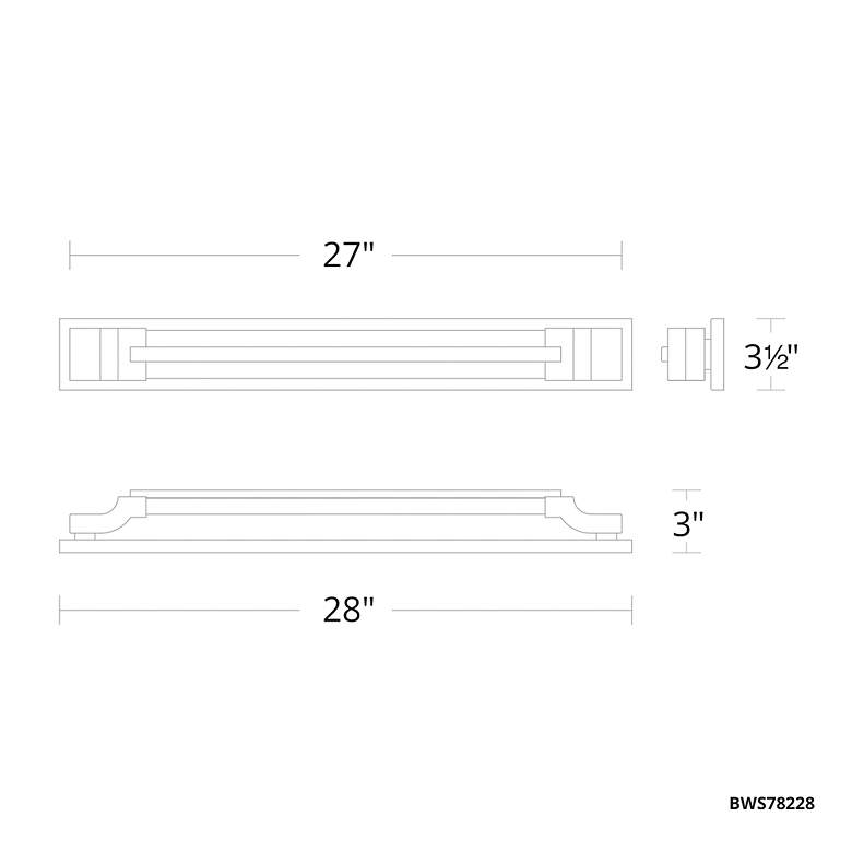 Image 5 Aberdeen 3.5"H x 28"W 1-Light Linear Bath Bar in Brushed Nickel more views
