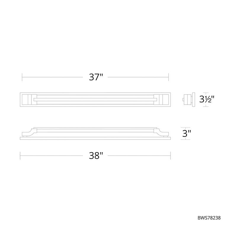 Image 4 Aberdeen 3.5"H x 38"W 1-Light Linear Bath Bar in Black more views