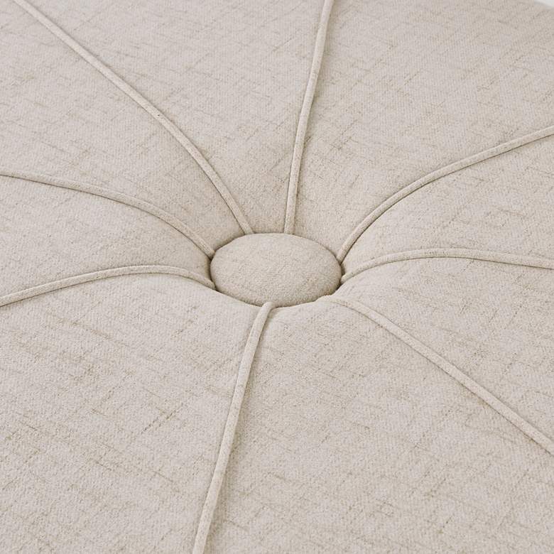 Image 3 Aberdeen Cream Fabric Tufted Oval Ottoman more views