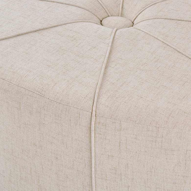 Image 4 Aberdeen Cream Fabric Tufted Oval Ottoman more views