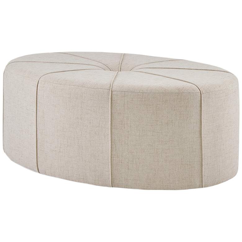 Image 5 Aberdeen Cream Fabric Tufted Oval Ottoman more views