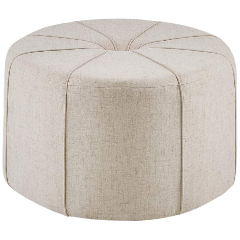 Image 6 Aberdeen Cream Fabric Tufted Oval Ottoman more views
