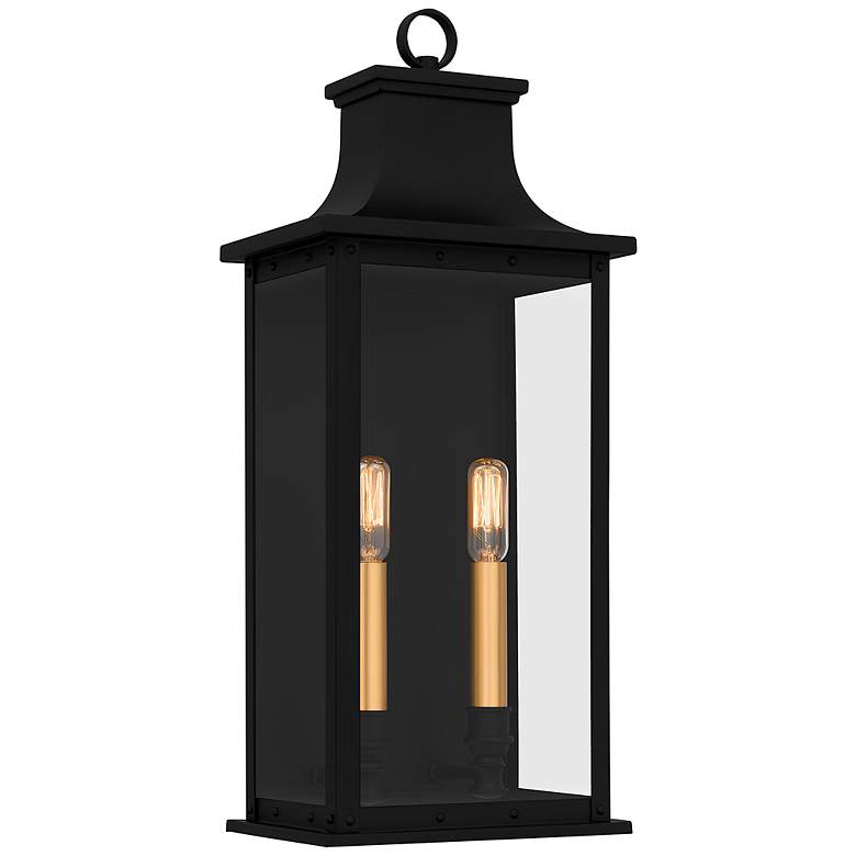 Image 3 Abernathy 19 1/2"H Matte Black 2-Light Outdoor Wall Light