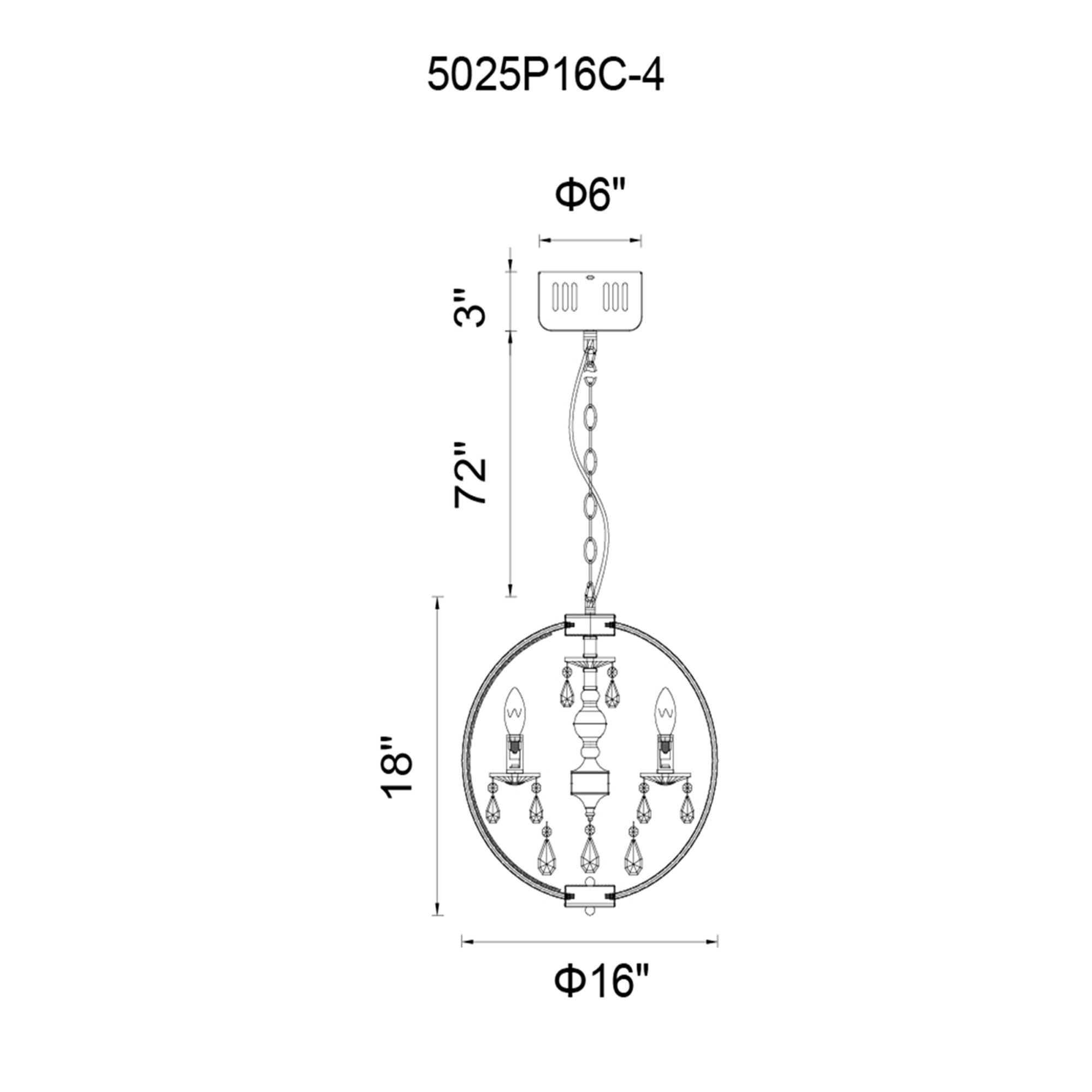 Image 6 Abia 4 Light Chrome Chandelier more views