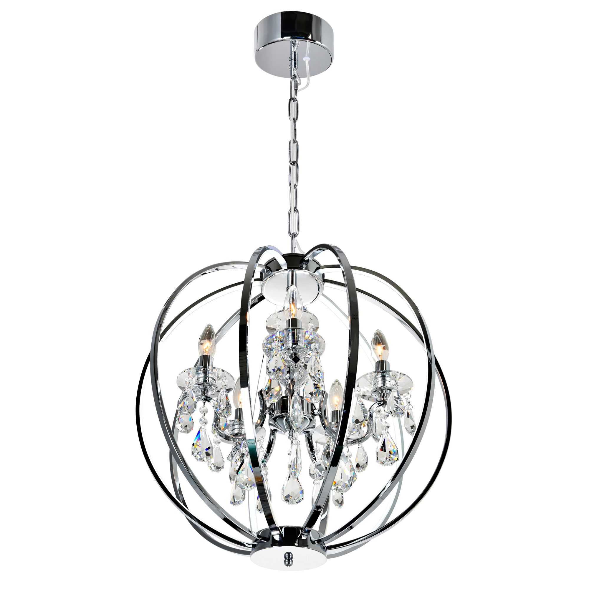 Image 2 Abia 5 Light Up Chandelier With Chrome Finish more views