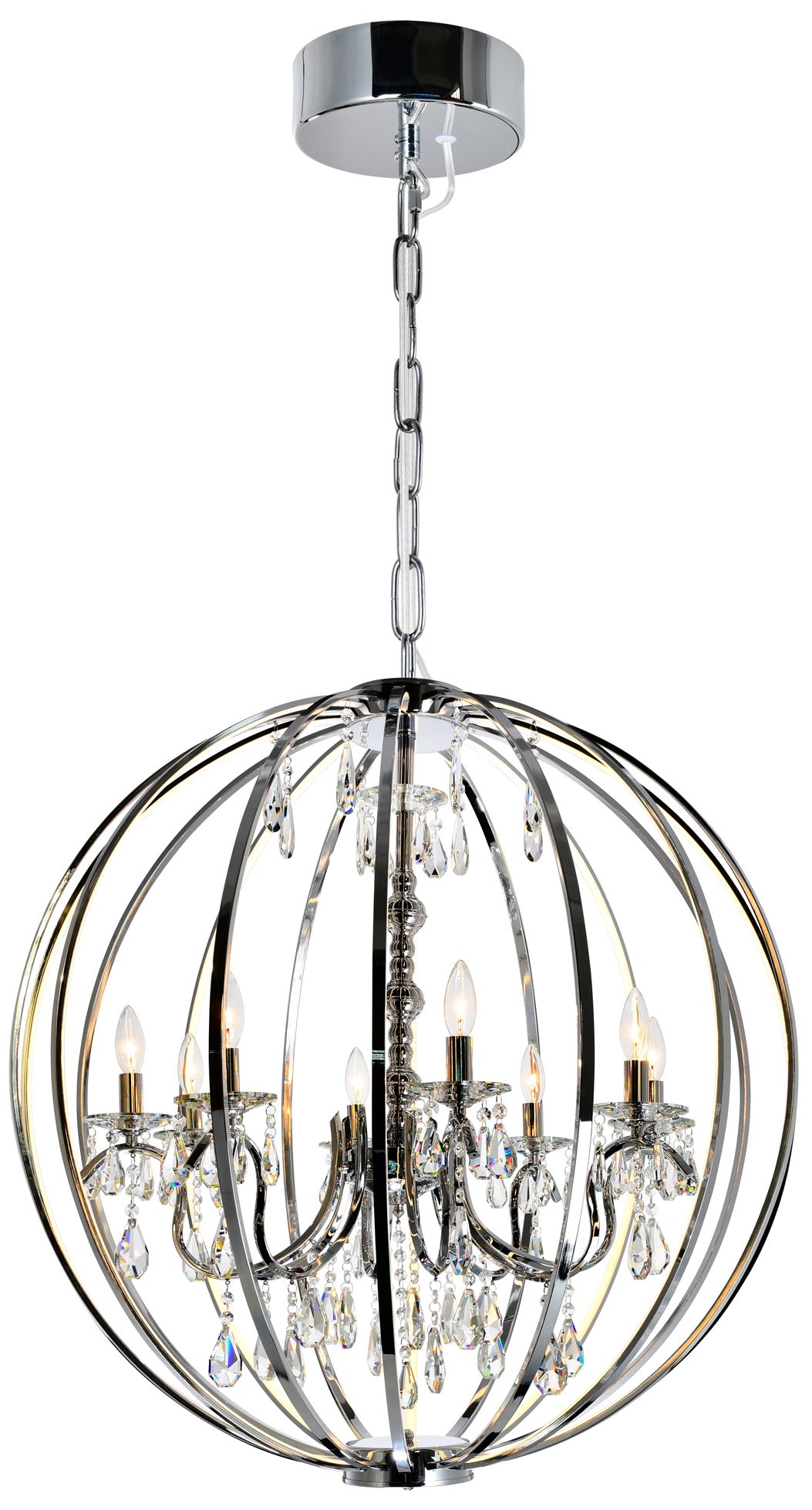 Abia 8 Light Chrome Chandelier