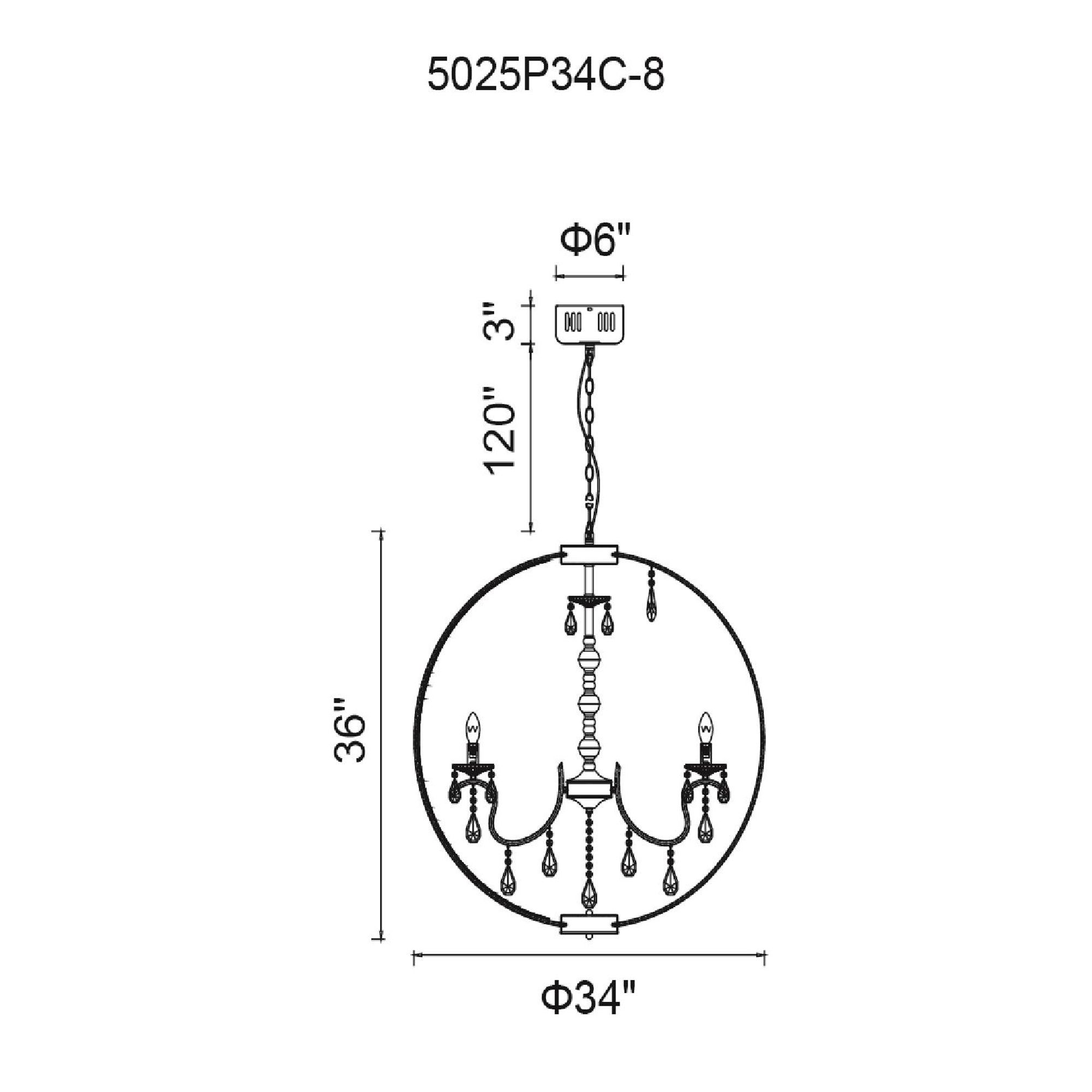 Image 7 Abia 8 Light Chrome Chandelier more views