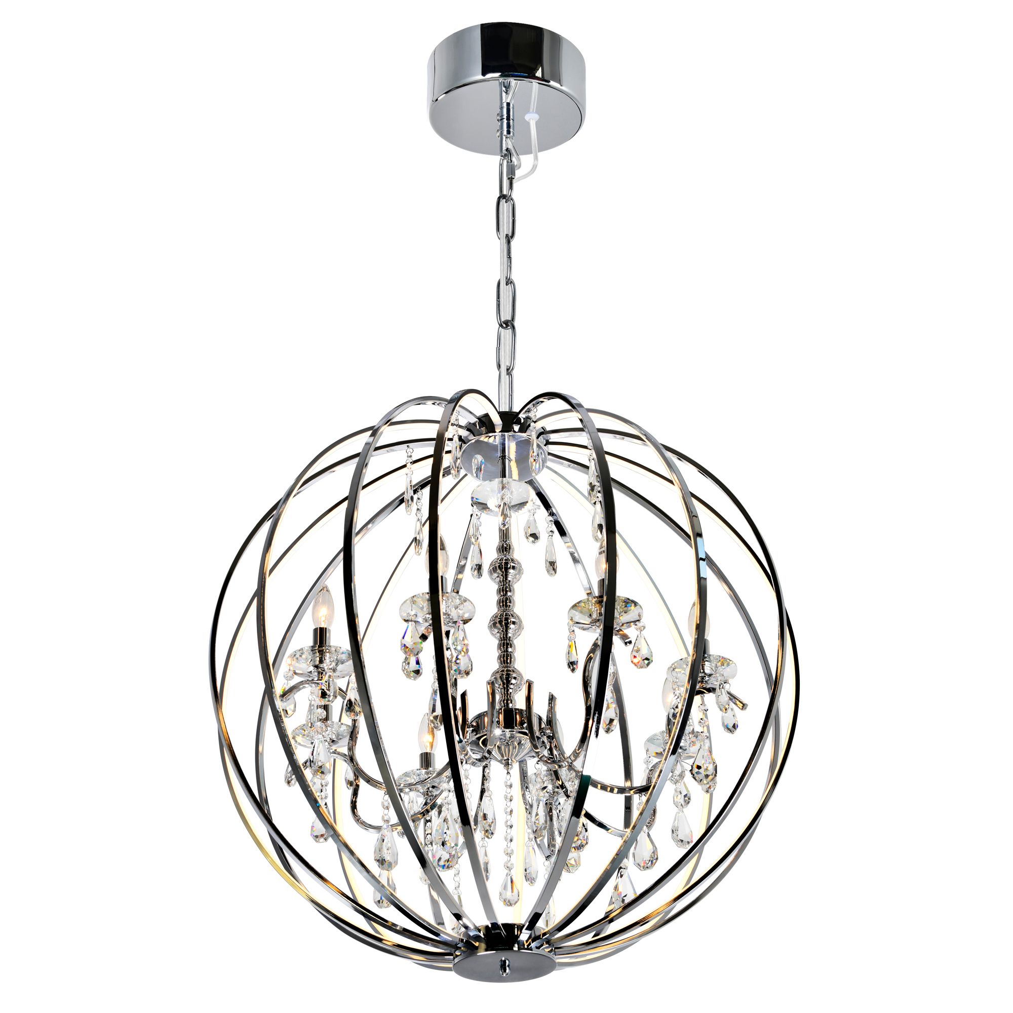 Image 3 Abia 8 Light Up Chandelier With Chrome Finish more views