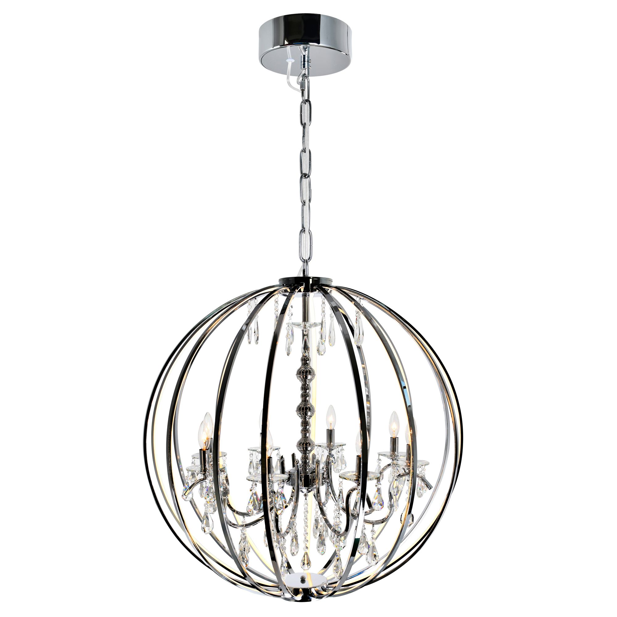 Image 4 Abia 8 Light Up Chandelier With Chrome Finish more views