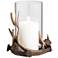 Abie Brown Antler Candle Holder with Glass Tube
