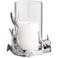 Abie Silver Antler Candle Holder with Glass Tube