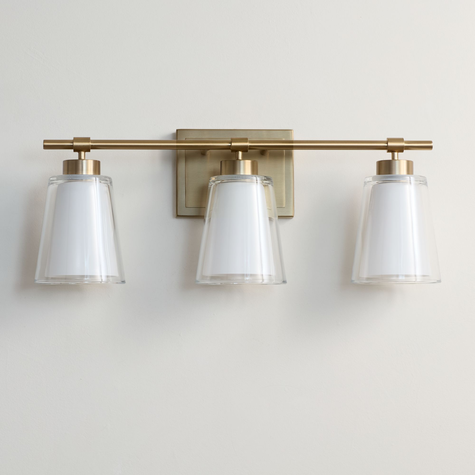 Abigail 21" Wide Soft Gold Opal Glass 3-Light Bath Light