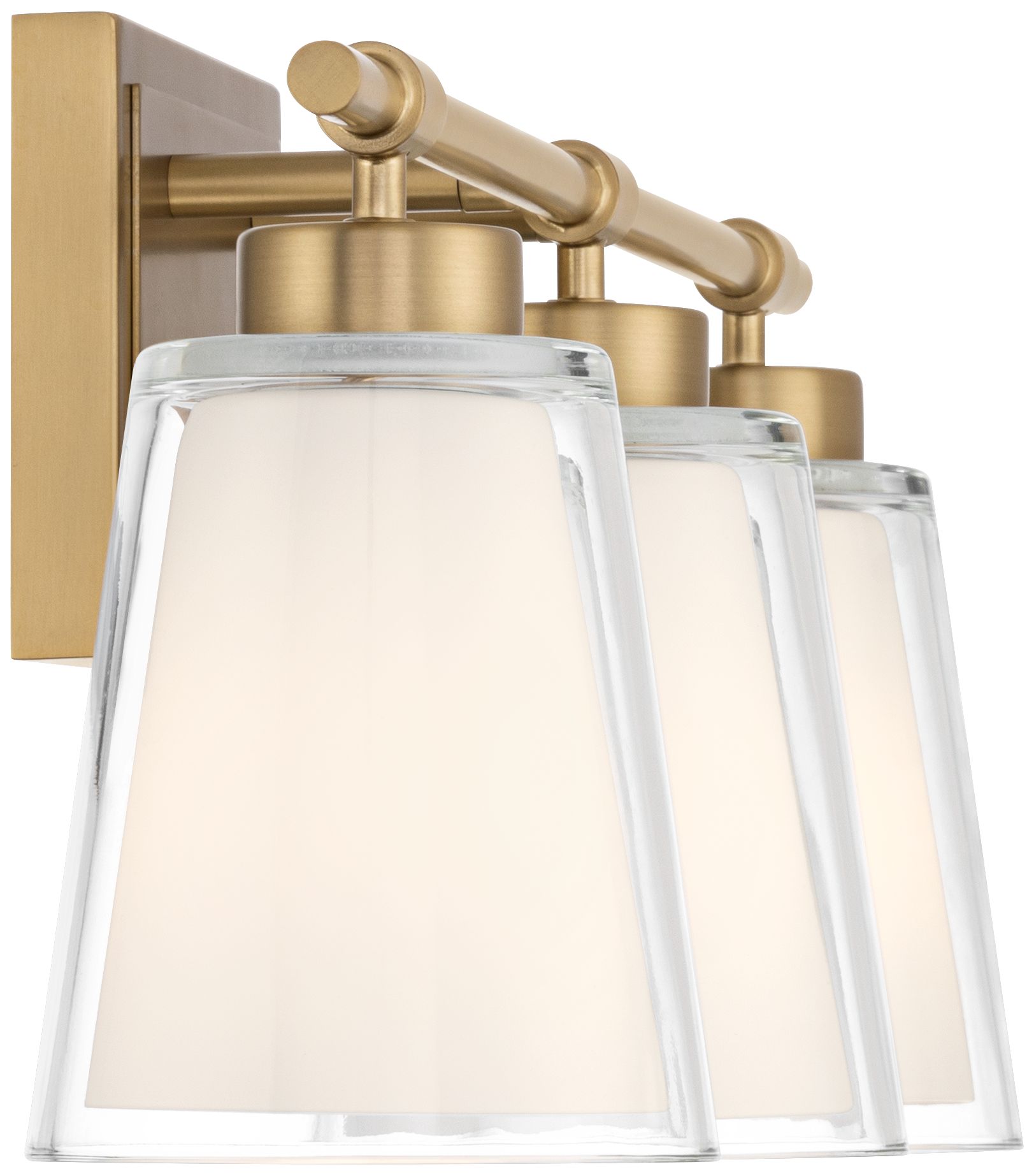 Abigail 21" Wide Soft Gold Opal Glass 3-Light Bath Light