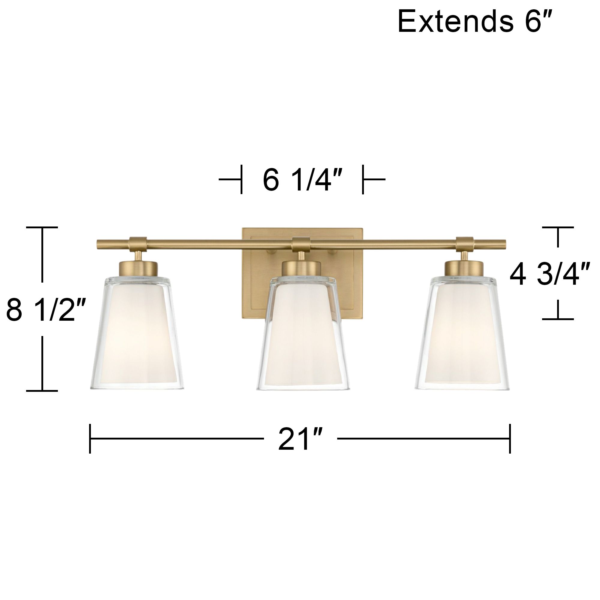 Abigail 21" Wide Soft Gold Opal Glass 3-Light Bath Light