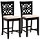 Abigail 25 1/2" Beige Fabric Brown Counter Stools Set of 2