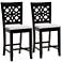 Abigail 25 1/2" Gray Fabric Brown Counter Stools Set of 2