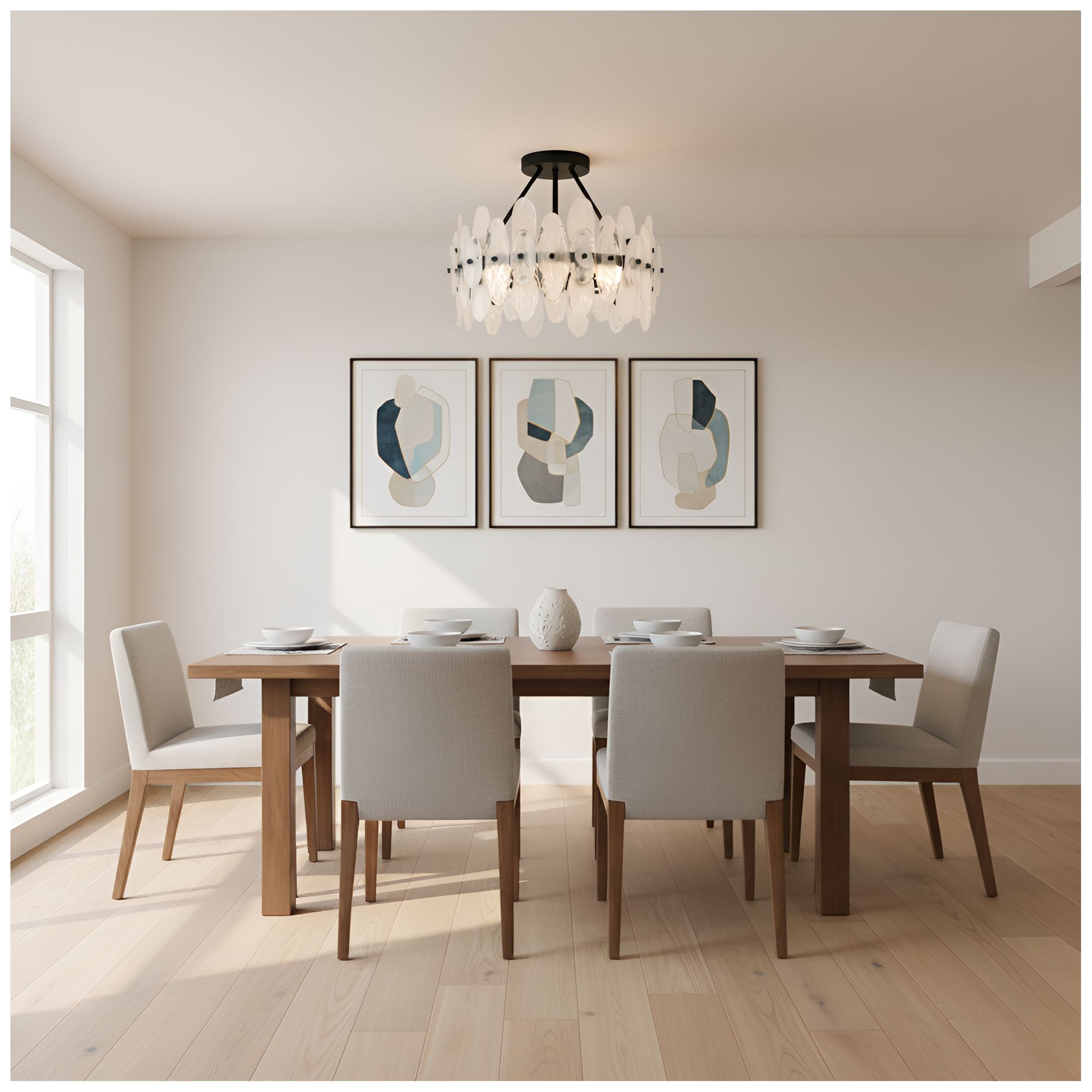 Abigail 4-Light Matte Black Semi-Flush Mount