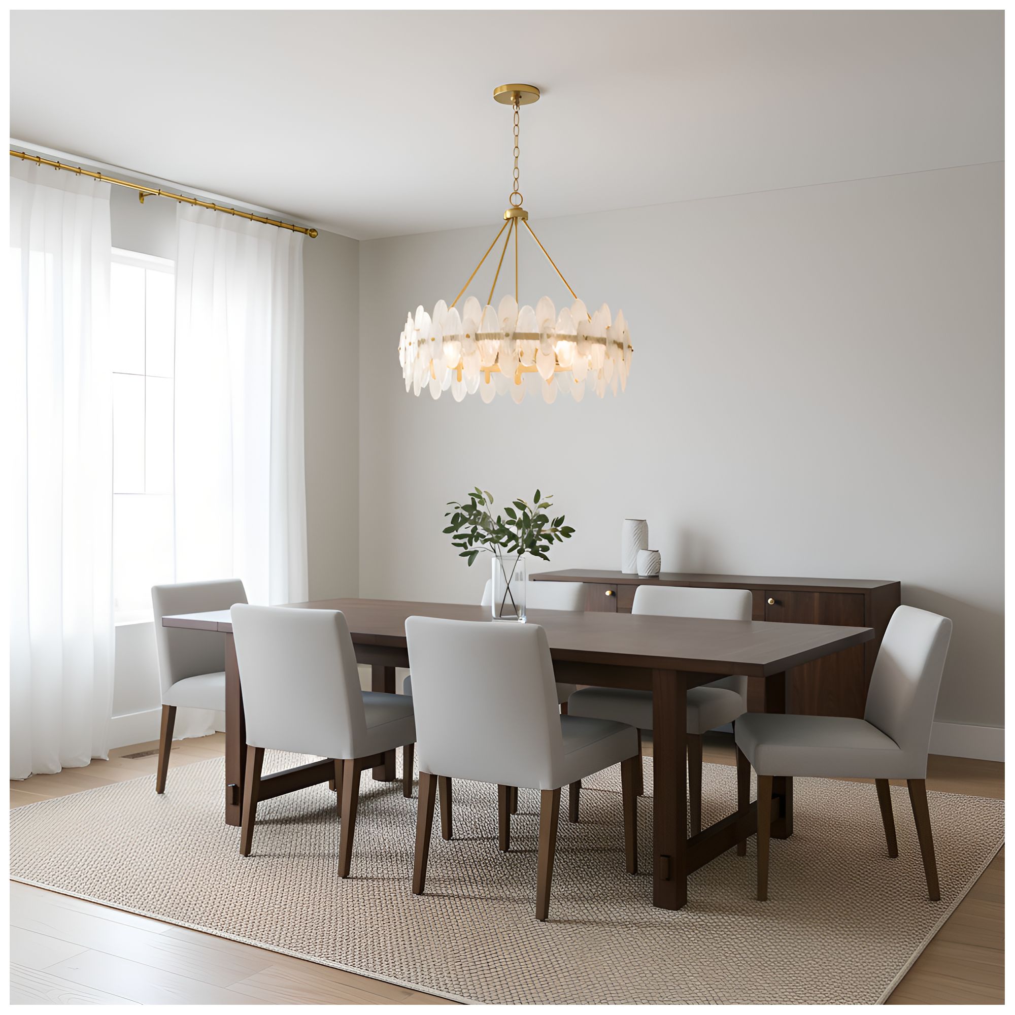 Abigail 6-Light Brushed Gold Pendant Light