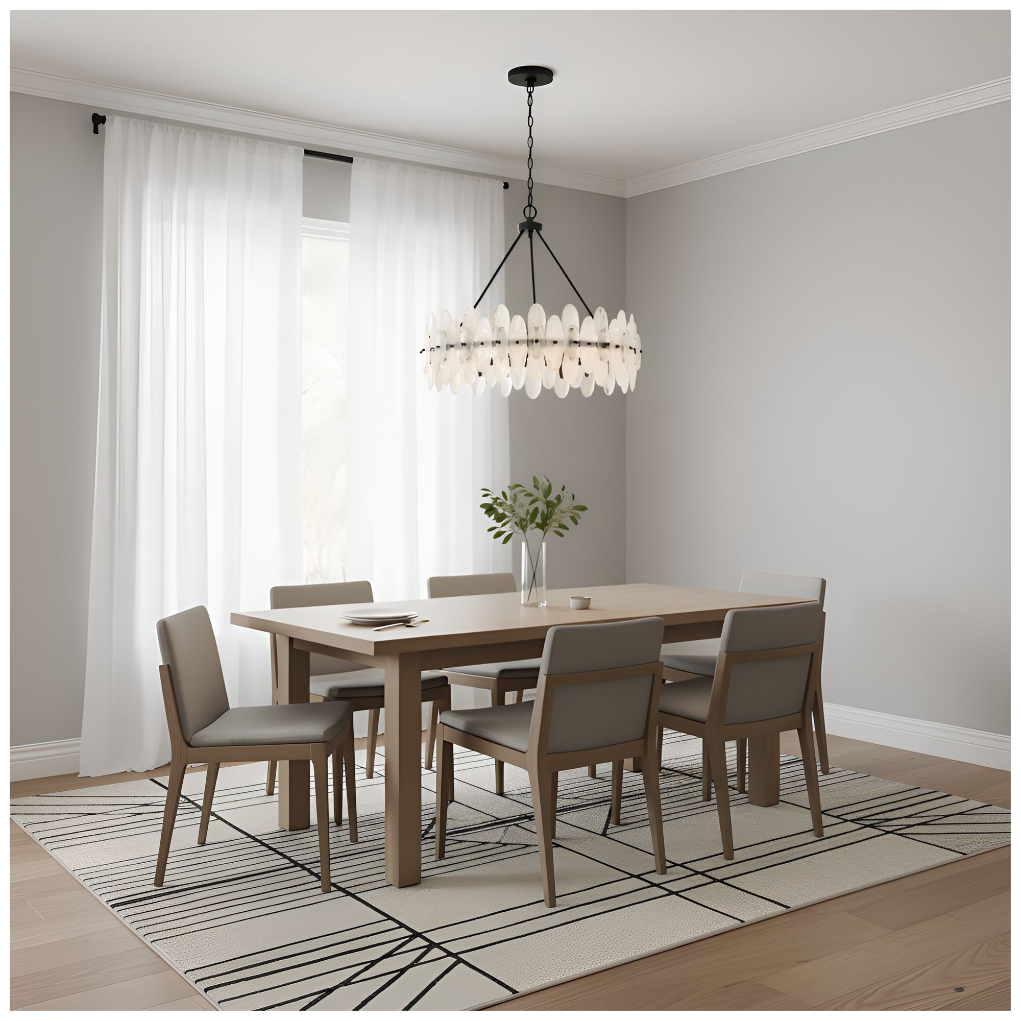 Abigail 6-Light Matte Black Pendant Light