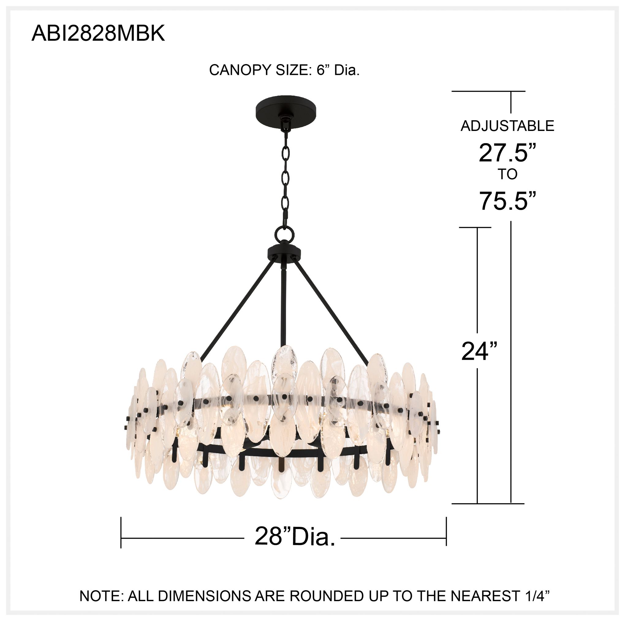 Abigail 6-Light Matte Black Pendant Light