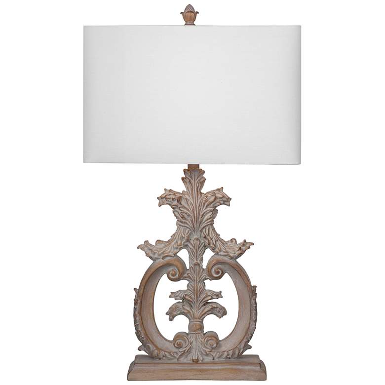 Image 2 Abigail Beige and White Wash Ornate Table Lamp