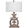 Abigail Beige and White Wash Ornate Table Lamp