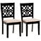 Abigail Beige Fabric Dark Brown Wood Dining Chairs Set of 2