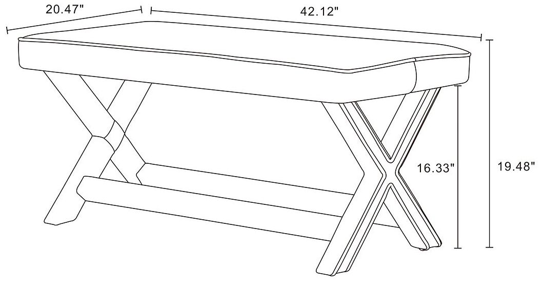 Image 3 Abigail Double Ottoman Bench in Cream more views