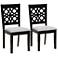 Abigail Gray Fabric Dark Brown Wood Dining Chairs Set of 2