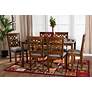 1_Abigail Gray Fabric Walnut Brown Wood 7-Piece Dining Set