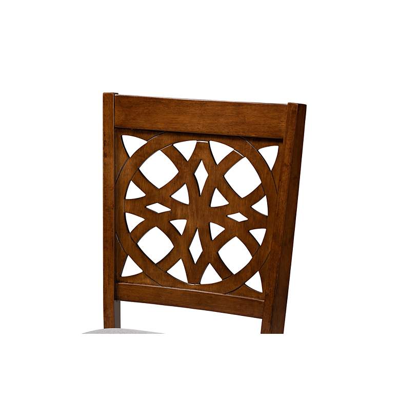 Image 4 Abigail Gray Fabric Walnut Brown Wood 7-Piece Dining Set more views