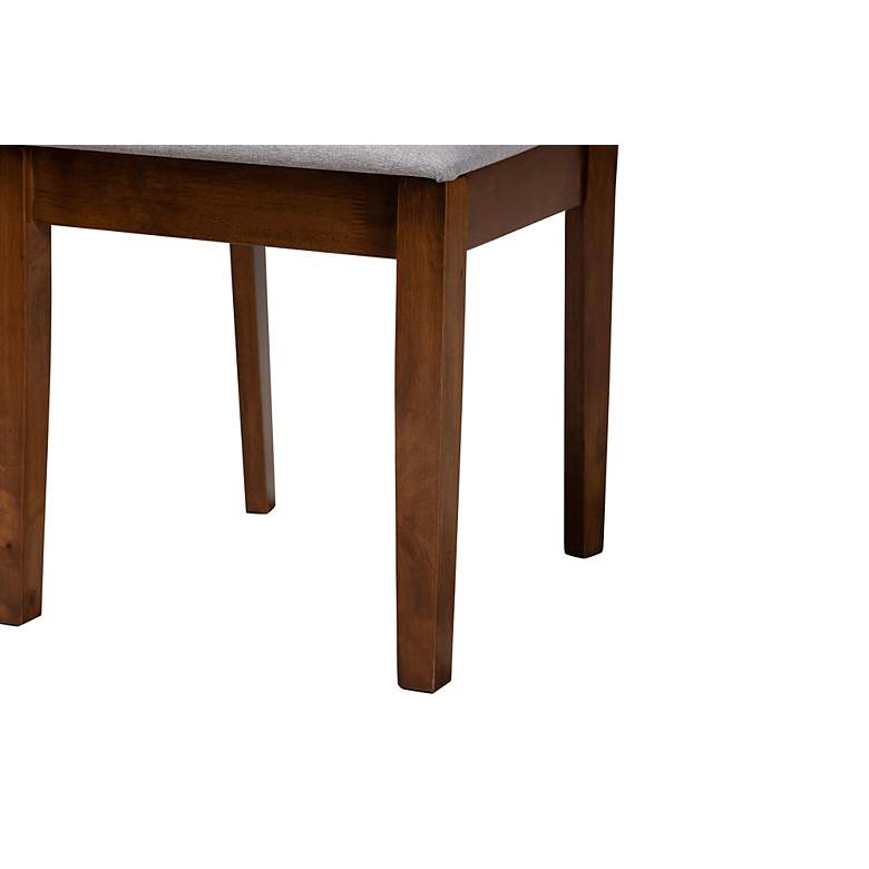 Image 5 Abigail Gray Fabric Walnut Brown Wood 7-Piece Dining Set more views