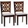 Abigail Gray Fabric Walnut Brown Wood Dining Chairs Set of 2