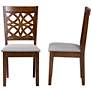 7_Abigail Gray Fabric Walnut Brown Wood Dining Chairs Set of 2 more views