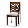 Abigail Gray Fabric Walnut Brown Wood Dining Chairs Set of 2