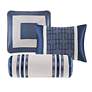 Thumbnail3 of Abigail Navy Pieced 7-Piece King Comforter Bed Set more views