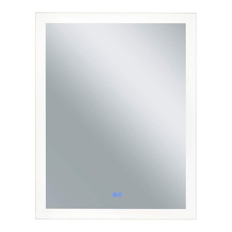 Image 1 Abigail Rectangle Matte White LED 30 in. Mirror