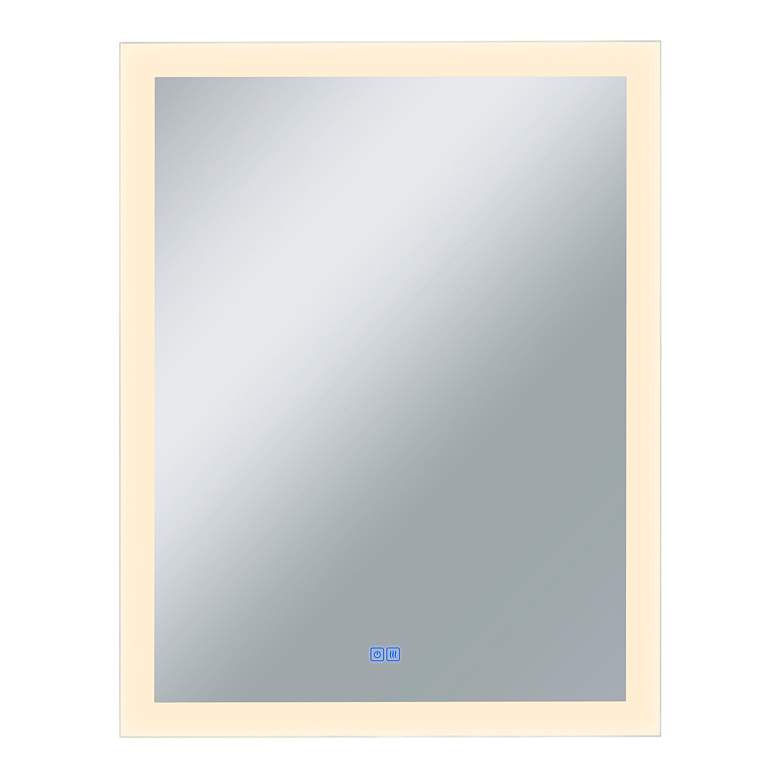 Image 2 Abigail Rectangle Matte White LED 30 in. Mirror more views