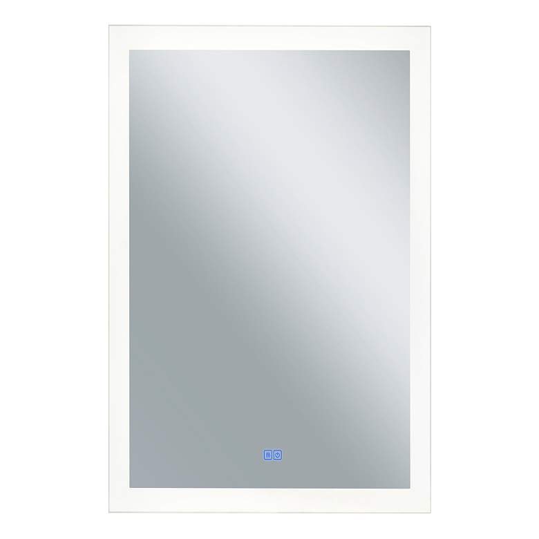 Image 1 Abigail Rectangle Matte White LED 30 in. Mirror