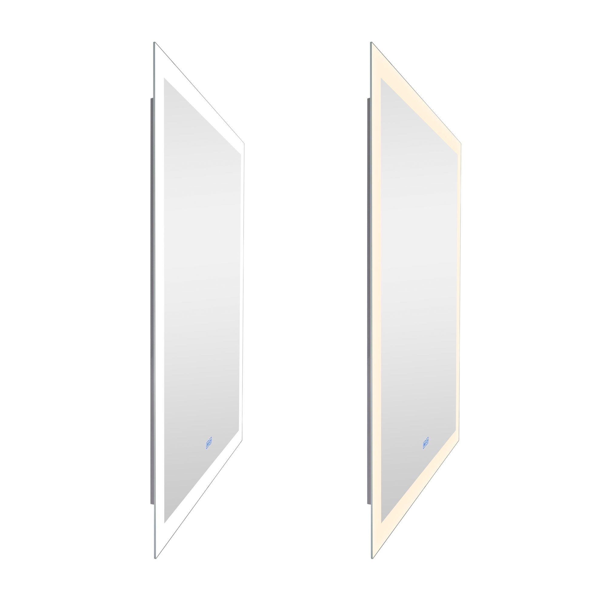 Image 3 Abigail Rectangle Matte White LED 30 in. Mirror more views