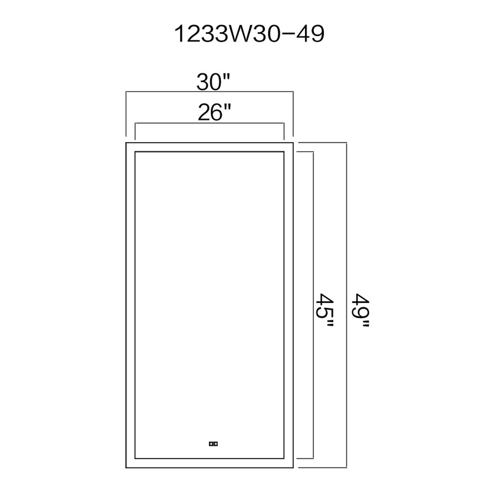 Image 7 Abigail Rectangle Matte White LED 30 in. Mirror more views