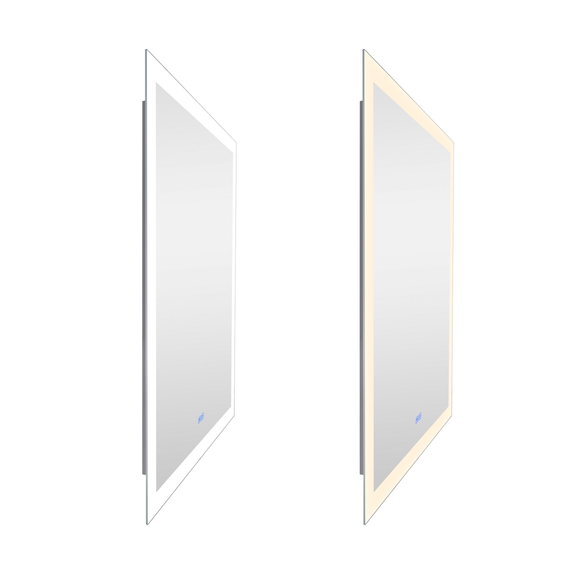 Image 3 Abigail Rectangle Matte White LED 32 in. Mirror more views